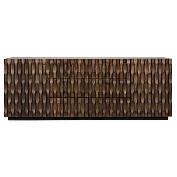 Alameda Solid Walnut Sideboard with Hand Carved Doors and Drawers for Dining Room Storage