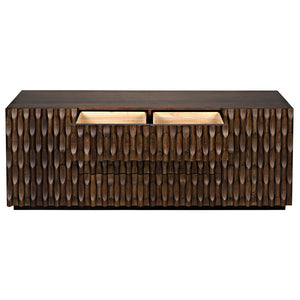 Alameda Solid Walnut Sideboard with Hand Carved Doors and Drawers for Dining Room Storage
