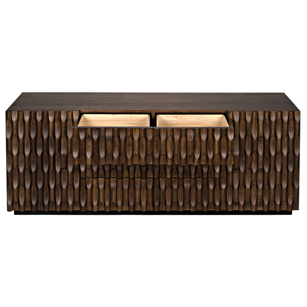 Alameda Solid Walnut Sideboard with Hand Carved Doors and Drawers for Dining Room Storage
