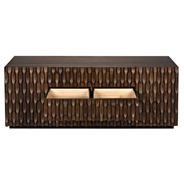 Alameda Solid Walnut Sideboard with Hand Carved Doors and Drawers for Dining Room Storage