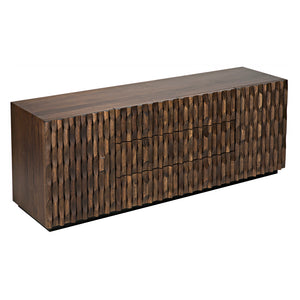 Alameda Solid Walnut Sideboard with Hand Carved Doors and Drawers for Dining Room Storage