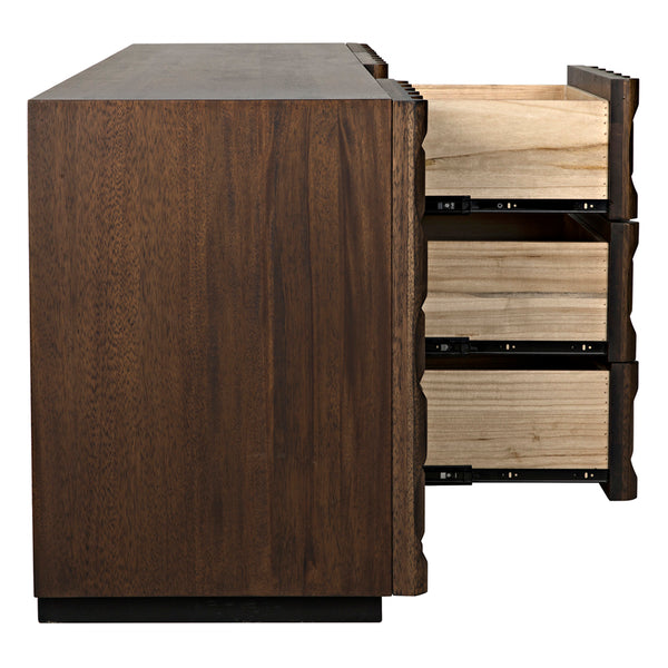 Alameda Solid Walnut Sideboard with Hand Carved Doors and Drawers for Dining Room Storage