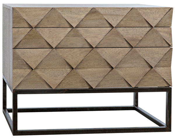 Noir Draco Sideboard - Artisanal Washed Walnut Design with Iron Stand for Modern Living & Dining Spaces GCON301WAW