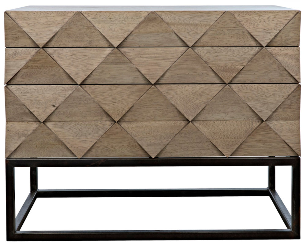 Noir Draco Sideboard - Artisanal Washed Walnut Design with Iron Stand for Modern Living & Dining Spaces GCON301WAW