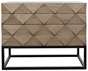 Noir Draco Sideboard - Artisanal Washed Walnut Design with Iron Stand for Modern Living & Dining Spaces GCON301WAW