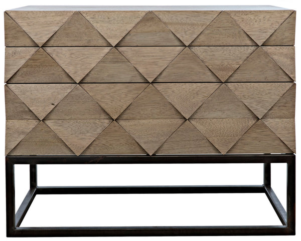 Noir Draco Sideboard - Artisanal Washed Walnut Design with Iron Stand for Modern Living & Dining Spaces GCON301WAW