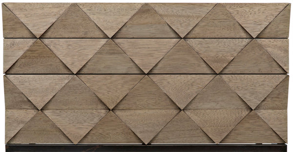 Noir Draco Sideboard - Artisanal Washed Walnut Design with Iron Stand for Modern Living & Dining Spaces GCON301WAW