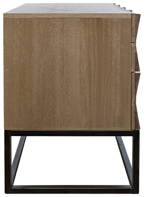 Noir Draco Sideboard - Artisanal Washed Walnut Design with Iron Stand for Modern Living & Dining Spaces GCON301WAW
