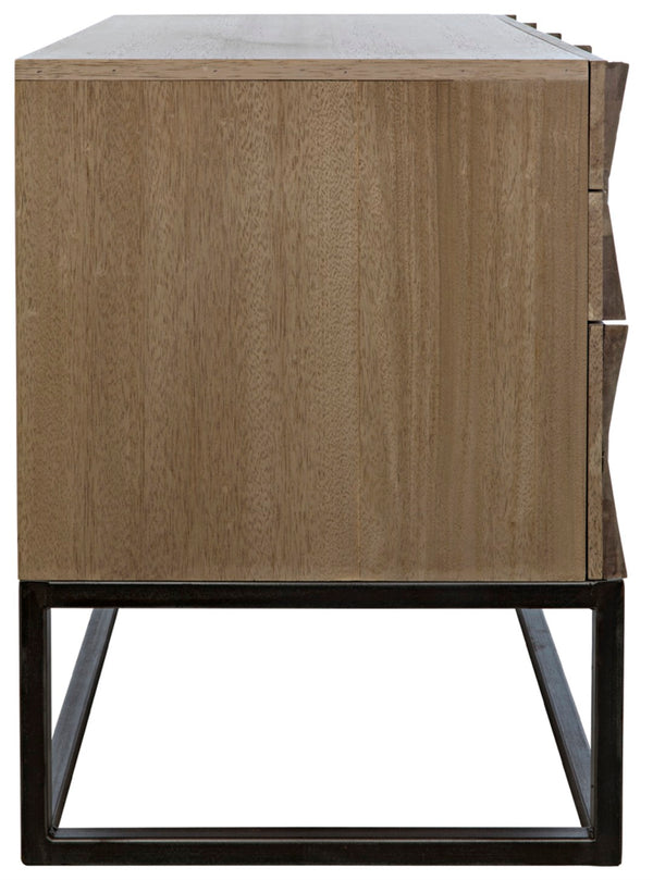 Noir Draco Sideboard - Artisanal Washed Walnut Design with Iron Stand for Modern Living & Dining Spaces GCON301WAW