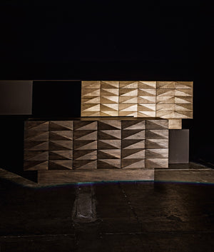 Noir Drake Sideboard: Elegant Modern Design with Hand-Carved Details and Nine Spacious Drawers for Storage Ebony Walnut GCON306EB