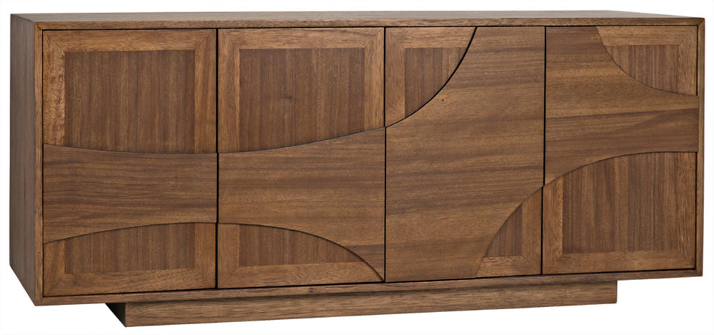 Noir Collage Dark Walnut Sideboard - Handcrafted Storage with Carved Doors for Modern Living Spaces GCON310DW