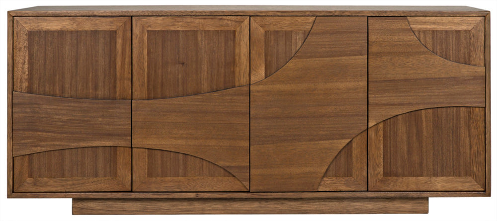 Noir Collage Dark Walnut Sideboard - Handcrafted Storage with Carved Doors for Modern Living Spaces GCON310DW