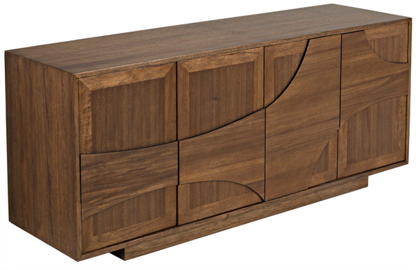 Noir Collage Dark Walnut Sideboard - Handcrafted Storage with Carved Doors for Modern Living Spaces GCON310DW