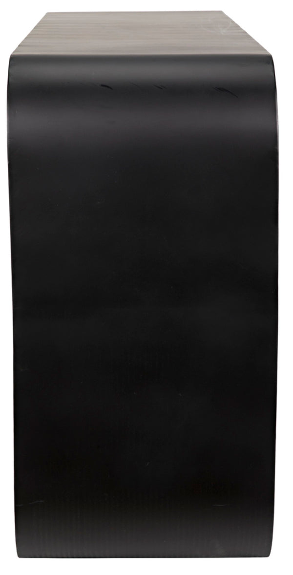 Noir Shylock Console Table - Matte Black Iron, Artisan Crafted Minimalist Design for Modern Interiors GCON320MTB