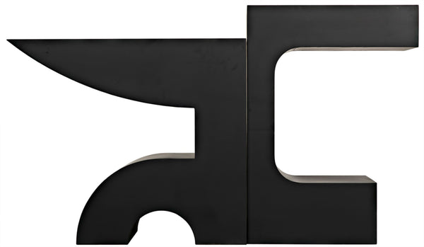 Noir Shiba Console Table - Artisan-Crafted Black Iron for Versatile, Minimalist Home Décor and Style GCON322MTB