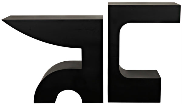 Noir Shiba Console Table - Artisan-Crafted Black Iron for Versatile, Minimalist Home Décor and Style GCON322MTB