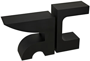 Noir Shiba Console Table - Artisan-Crafted Black Iron for Versatile, Minimalist Home Décor and Style GCON322MTB