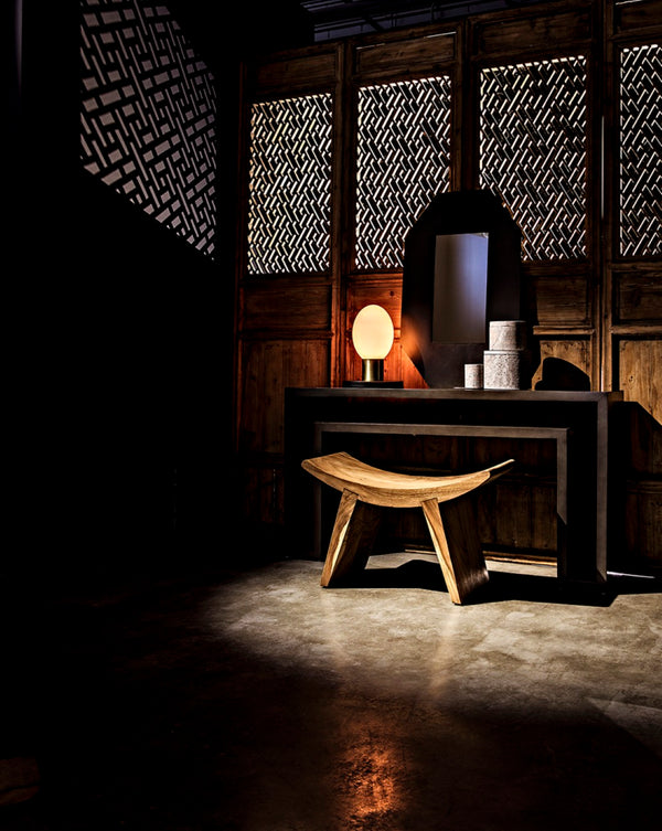 Noir Caine Console Table - Handcrafted Solid Mahogany Design for Entryways and Modern Interiors, 56" Wide Pale GCON325P