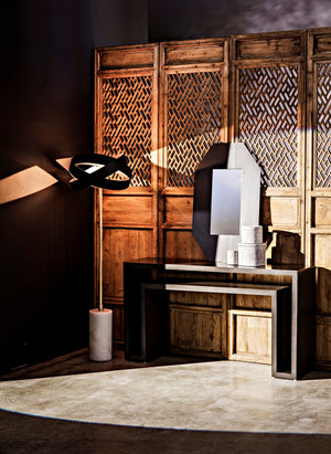 Noir Caine Console Table - Handcrafted Solid Mahogany Design for Entryways and Modern Interiors, 56" Wide Pale GCON325P