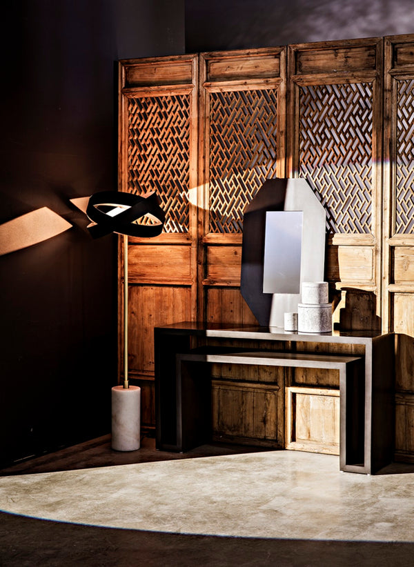 Noir Caine Console Table - Handcrafted Solid Mahogany Design for Entryways and Modern Interiors, 56" Wide Pale GCON325P