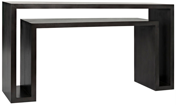 Noir Caine Console Table - Handcrafted Solid Mahogany Design for Entryways and Modern Interiors, 56" Wide Pale GCON325P