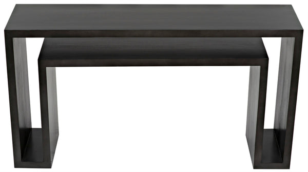 Noir Caine Console Table - Handcrafted Solid Mahogany Design for Entryways and Modern Interiors, 56" Wide Pale GCON325P