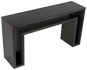 Noir Caine Console Table - Handcrafted Solid Mahogany Design for Entryways and Modern Interiors, 56" Wide Pale GCON325P