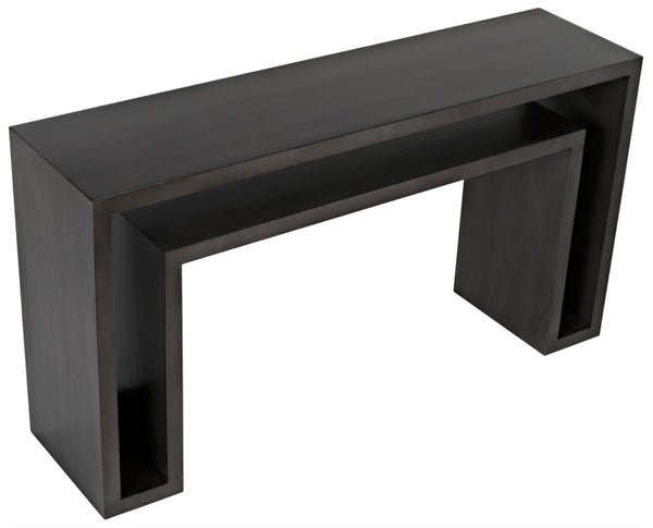 Noir Caine Console Table - Handcrafted Solid Mahogany Design for Entryways and Modern Interiors, 56" Wide Pale GCON325P