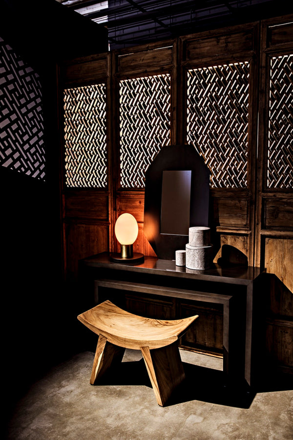 Noir Caine Console Table - Handcrafted Solid Mahogany Design for Entryways and Modern Interiors, 56" Wide Pale GCON325P