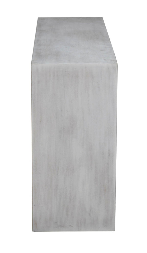 Noir Caine Console Table - Handcrafted Solid Mahogany Design for Entryways and Modern Interiors, 56" Wide White Wash GCON325WH