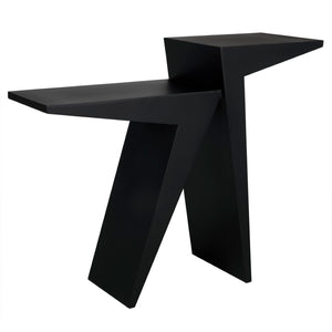 Noir Steam Black Iron Console Table - Handcrafted Industrial Elegance for Modern Entryways & Living Rooms GCON328MTB