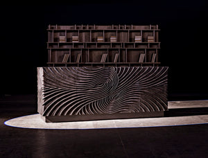 Noir Cavalier Sideboard: Exquisite Mahogany Design with Hand-Carved Doors for Elegant Storage Solutions Pale GCON333P