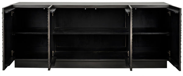 Noir Cavalier Sideboard: Exquisite Mahogany Design with Hand-Carved Doors for Elegant Storage Solutions Pale GCON333P
