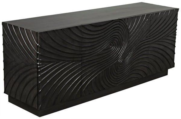 Noir Cavalier Sideboard: Exquisite Mahogany Design with Hand-Carved Doors for Elegant Storage Solutions Pale GCON333P