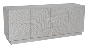 Noir Cavalier Sideboard: Exquisite Mahogany Design with Hand-Carved Doors for Elegant Storage Solutions White Wash GCON333WH