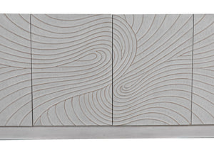 Noir Cavalier Sideboard: Exquisite Mahogany Design with Hand-Carved Doors for Elegant Storage Solutions White Wash GCON333WH