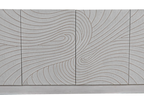 Noir Cavalier Sideboard: Exquisite Mahogany Design with Hand-Carved Doors for Elegant Storage Solutions White Wash GCON333WH