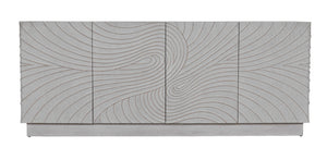 Noir Cavalier Sideboard: Exquisite Mahogany Design with Hand-Carved Doors for Elegant Storage Solutions White Wash GCON333WH