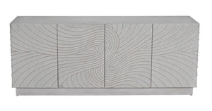 Noir Cavalier Sideboard: Exquisite Mahogany Design with Hand-Carved Doors for Elegant Storage Solutions White Wash GCON333WH