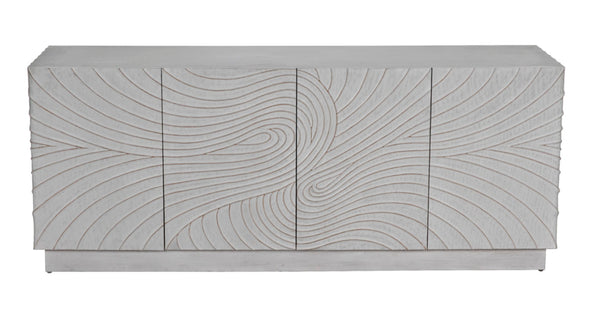 Noir Cavalier Sideboard: Exquisite Mahogany Design with Hand-Carved Doors for Elegant Storage Solutions White Wash GCON333WH