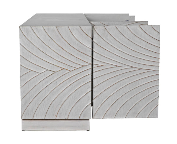 Noir Cavalier Sideboard: Exquisite Mahogany Design with Hand-Carved Doors for Elegant Storage Solutions White Wash GCON333WH