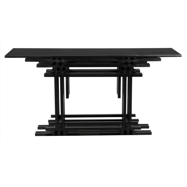 Noir Loyd Console Table - Hand Rubbed Black Mahogany, Timeless Design for Entryway & Living Room Use GCON339HB