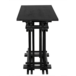 Noir Loyd Console Table - Hand Rubbed Black Mahogany, Timeless Design for Entryway & Living Room Use GCON339HB