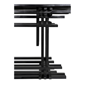 Noir Loyd Console Table - Hand Rubbed Black Mahogany, Timeless Design for Entryway & Living Room Use GCON339HB