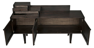 Noir Hermes Sideboard in Ebony Walnut - Handcrafted Modern Storage Solution for Dining & Living Spaces GCON342EB