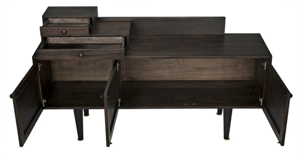 Noir Hermes Sideboard in Ebony Walnut - Handcrafted Modern Storage Solution for Dining & Living Spaces GCON342EB