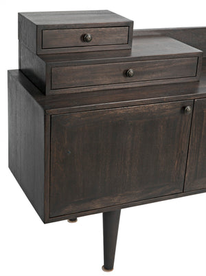 Noir Hermes Sideboard in Ebony Walnut - Handcrafted Modern Storage Solution for Dining & Living Spaces GCON342EB