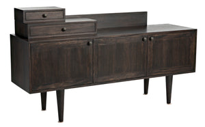 Noir Hermes Sideboard in Ebony Walnut - Handcrafted Modern Storage Solution for Dining & Living Spaces GCON342EB