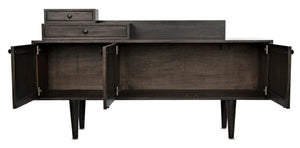Noir Hermes Sideboard in Ebony Walnut - Handcrafted Modern Storage Solution for Dining & Living Spaces GCON342EB