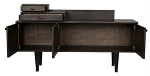 Noir Hermes Sideboard in Ebony Walnut - Handcrafted Modern Storage Solution for Dining & Living Spaces GCON342EB